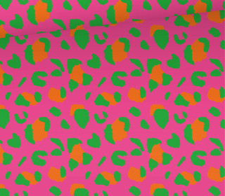 Outdoorstoff - Leo Animal Print - Pink - Orange/Grün - abby and amy