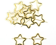 10 breite Schlüsselringe - Schlüsselanhänger - Stern - Gold