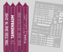 DIN A4 - Tattoofolie - Adventszeit - Weiß - für Kerzen / Keramik - Weihnachten