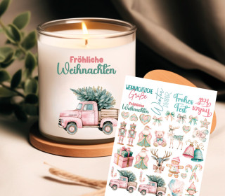 Rub-On Sticker - Süße Weihnachten - Rosa/Hellblau/Mint - Tante Henni Rub-Ons - vielfältig nutzbar