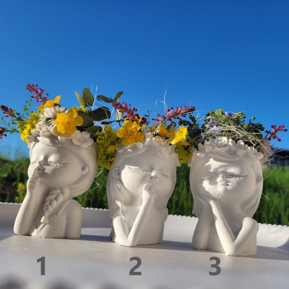 Silikon - Gießform - Blumenmädchen - Teelichthalter - kleines Pflanztöpfchen - Mädchen 2 - vielfältig nutzbar