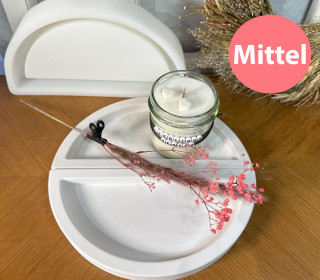 Silikon - Gießform - Dekoteller - Tablett - Halbiert - Rand - Mittel - vielfältig nutzbar