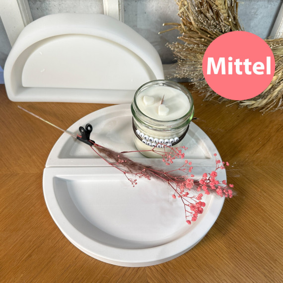 Silikon - Gießform - Dekoteller - Tablett - Halbiert - Rand - Mittel - vielfältig nutzbar