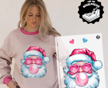 Onkel Bo's Bügelbilder - DIN A4 - Weihnachtsmann - Sonnenbrille - Pink - BIG