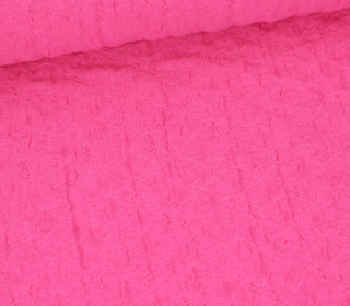 Baumwoll Cloque - Kreppgewebe - Elastisch - Uni - Fuchsia