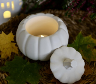 Silikon - Gießform - Kürbis Dose mit Deckel - 2 Teile - Halloween - vielfältig nutzbar