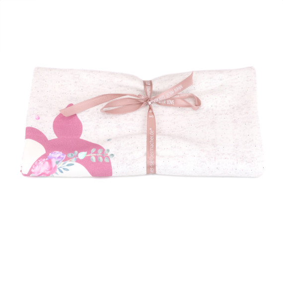 0,55m Zuschnitt - Sommersweat - Vintage BlumenKitz -  Paneel - Offwhite Meliert - Bio Qualität - NIKIKO