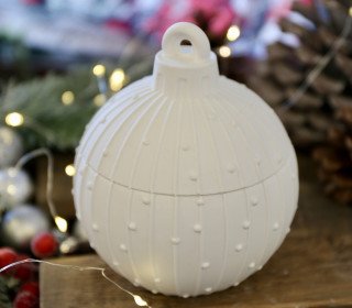 Silikon - Gießform - Besondere Christbaumkugel - Streifen und Punkte - Dose - mit Deckel - Kerzengefäß - 7oz - mit Manschette - offizieller Partner von Boowan Nicole - vielfältig nutzbar