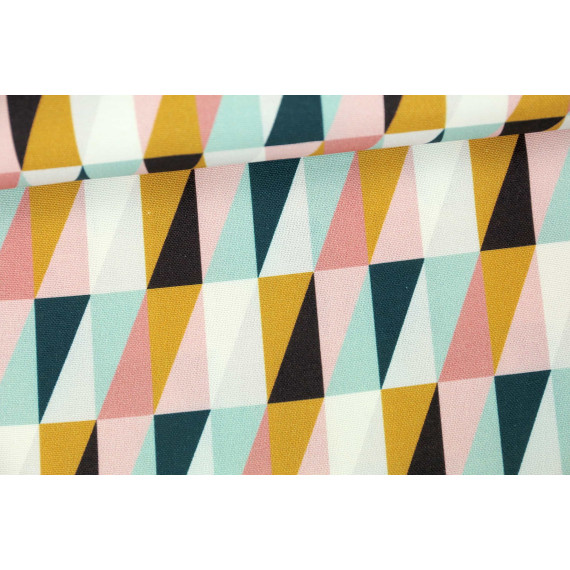 Canvas - Bunte Dreiecke - Grafisch - Tillisy - Weiß/Rosa