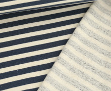 Seemannssweat - Leicht Angeraut - Yarn Dyed Stripes - Meliert - Warmweiß/Dunkelblau