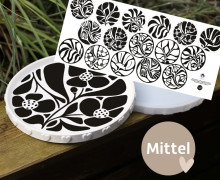 Outdoorstoff - Schwarz/Weiß Botanik - Inlays für Silikon - Dekoteller - Tablett - Mittel - Sanne Paul - abby and amy