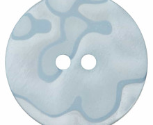 1 Polyesterknopf - Rund - Perlmuttoptik - 23mm - 2-Loch - Pastellblau