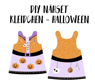 DIY-Nähset Kleidchen - Halloween - Jersey - Fasching - Karneval - Kostüm - zum selber Nähen - abby and me
