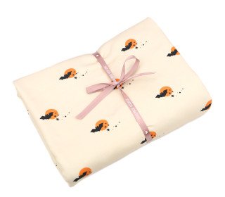 1,55m Zuschnitt - Sommersweat - Halloween Day - Bats - Beige - Bio Qualität