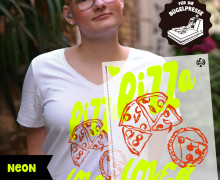 Onkel Bo's Neon Bügelbilder - DIN A4 - Pizza Lover - BIG