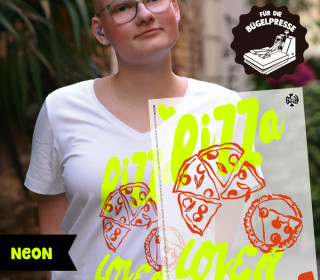 Onkel Bo's Neon Bügelbilder - DIN A4 - Pizza Lover - BIG