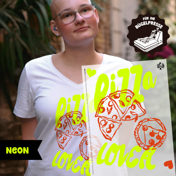 Onkel Bo's Neon Bügelbilder - DIN A4 - Pizza Lover - BIG