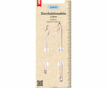 2 Durchziehnadeln - Abgerundete Spitzen - 70mm - veno - Silber