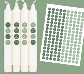 DIN A4 - Tattoofolie - Glaube, Liebe, Hoffnung - Symbole - Klein - für Kerzen / Keramik