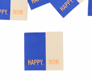 1 XXL Label - HAPPY. NOW. - Blau/Beige