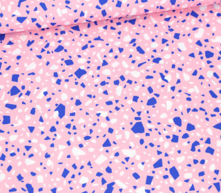 Outdoorstoff - Terrazzo Love - Royalblau/Weiß - Rosa - studio.mARTinchen - abby and amy