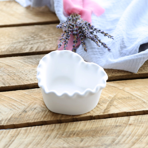 Silikon - Gießform - Herzschale - Dekoschale - Herz - welliger Rand - vielfältig nutzbar