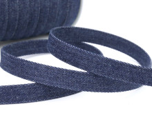 1m flache Jeans-Kordel - 15mm - Hoodieband - Kapuzenband - Dunkelblau