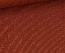 Musselin - Muslin - Double Gauze - Glitzerstreifen - Rostorange