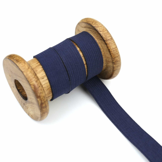 2 Meter Gummiband - Zugeschnitten -  Uni - 15mm - Stahlblau