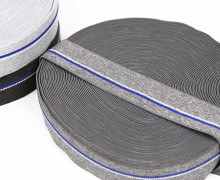 1m Gummiband - elastisch - Meliert - 40mm - Grau/Blau