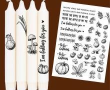DIN A4 - Tattoofolie - Herbstpracht - für Kerzen / Keramik