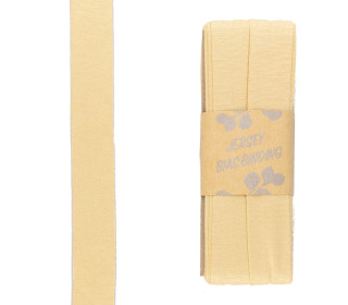 3 Meter Schrägband - Viskose Jersey - Beige - Dehnbar - 2,0cm x 3m - Zugeschnitten
