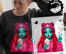 Onkel Bo's Bügelbilder - DIN A4 - Milkshake Girl - Halloween - BIG