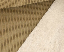 Cord - Breitcord - Fell - Beigebraun/Creme