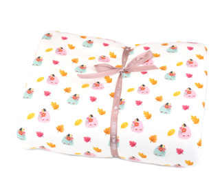 2,8m Zuschnitt - Sommersweat - Süße Kürbisse - Rosa - Kombistoff - Halloween - Weiß - Bio Qualität - abby and me