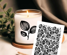 Rub-On Sticker - Abstrakte Blumen - Schwarz - KnilchArt Design - Tante Henni Rub-Ons - vielfältig nutzbar