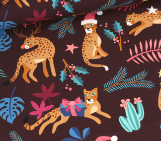 Bio-Canvas - Feste Baumwolle - Leo - Wild XMas 2025 - Bordeaux - Hamburger Liebe