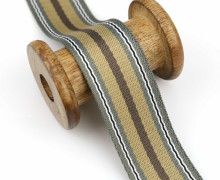 1 Meter Weiches Gurtband  - 40mm - Streifen - Beige