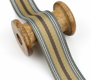 1 Meter Weiches Gurtband  - 40mm - Streifen - Beige