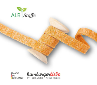 Hoodiekordel - Flachkordel - Cord Me - 12mm - Evermore - Melange - Hamburger Liebe - Orange/Puder
