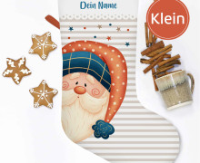 DIY-Nähset - Nikolaussocke - KLEIN - Softshell - Santa Claus - Cute Face