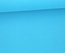 Organic Cotton Interlock Baumwolljersey - Uni - 145cm - Cyanblau