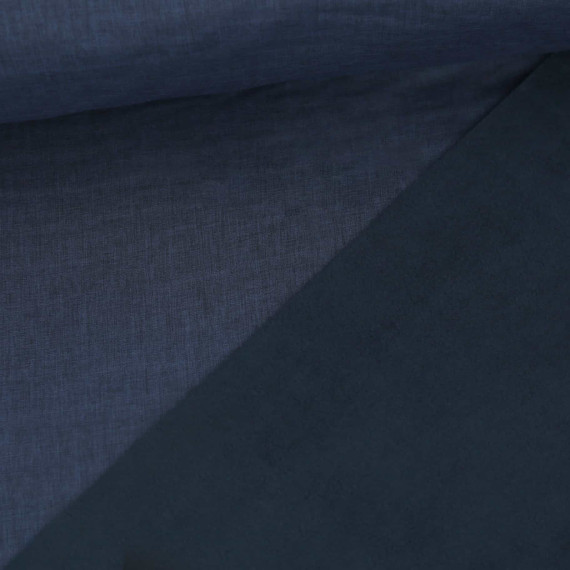 Softshell - Fleece - Uni - Melange - Stahlblau