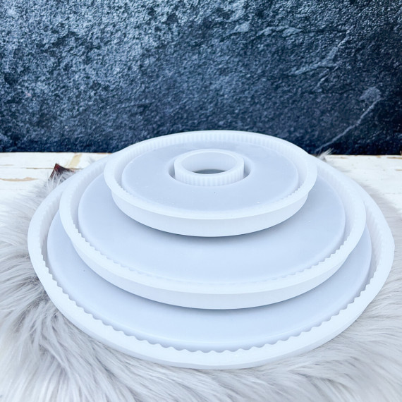 Silikon - Gießform - Dekotablett - Ring - mit Streifen - KLEIN - vielfältig nutzbar