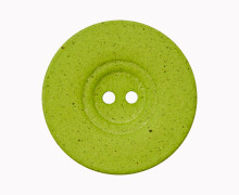 1 Polyesterknopf - Mit Pflanzlichen Fasern - Rund -  25mm - 2-Loch - Gelbgrün