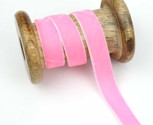 1 Meter Samtband - Zierband - Dekoband - 15 mm - Rosa