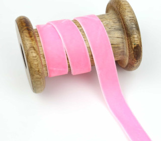 1 Meter Samtband - Zierband - Dekoband - 15 mm - Rosa