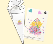 Onkel Bo's Bügelbilder - DIN A5 - Blumenmädchen - Wildblume Illustration