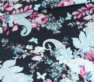 Badelycra - Paisley Blumentraum - Schwarzblau - abby and amy