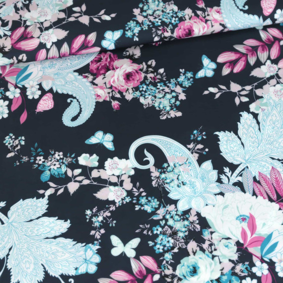 Badelycra - Paisley Blumentraum - Schwarzblau - abby and amy